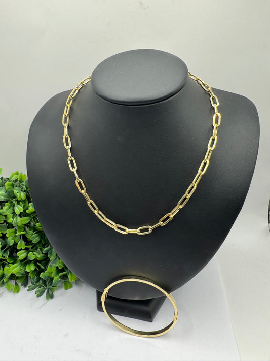 Cadena paper clip y pulsera carti.